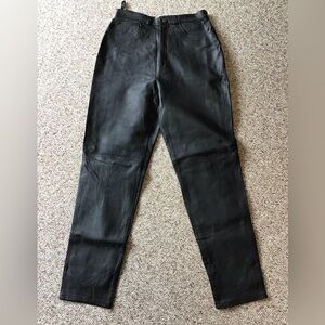 Woman’s Black Leather Pants